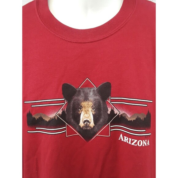 Arizona Bear in the Woods Mountain Volcano Red T Shirt Tourist Souvenir Mens XL - Picture 2 of 9